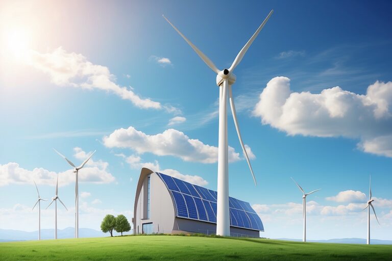 La energía eolica en su ciclo de alimentar el panel solar de la casa